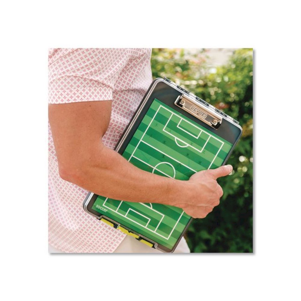 ClearView Clipcase Storage Clipboard, 0.35" Clip Capacity, Holds 8.87 x 12.25 Sheets, Gray/Yellow. Picture 5