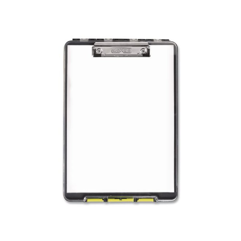 ClearView Clipcase Storage Clipboard, 0.35" Clip Capacity, Holds 8.87 x 12.25 Sheets, Gray/Yellow. Picture 1