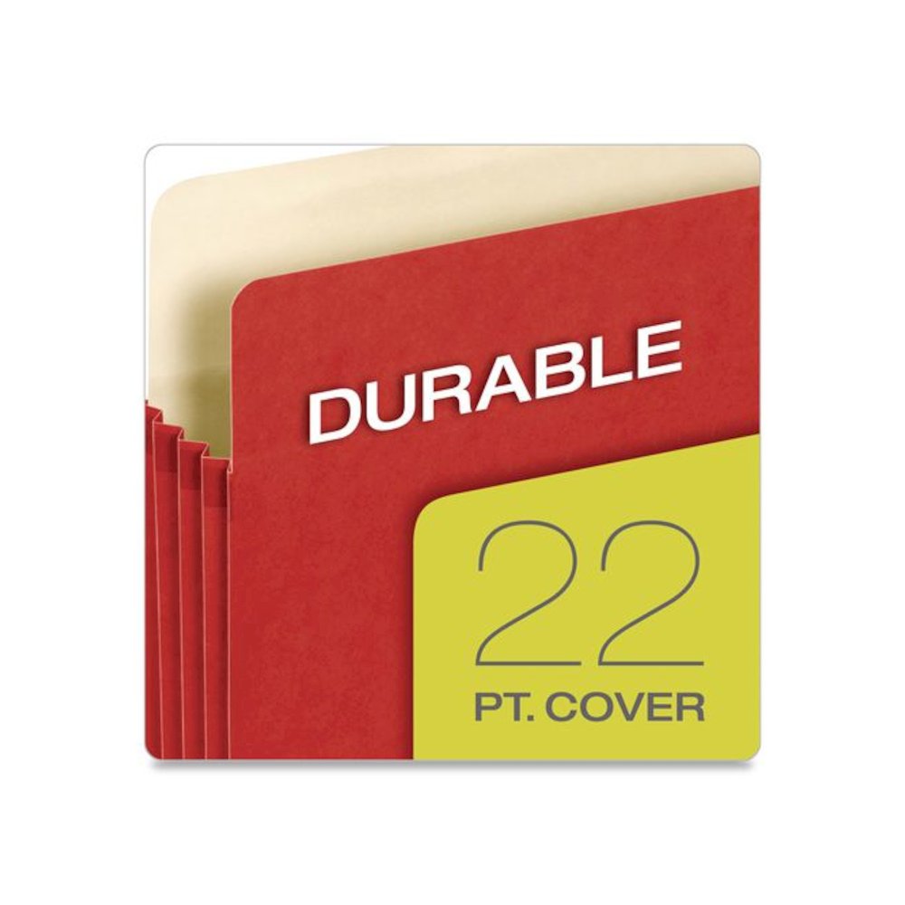 Colored File Pockets, 3.5'' Expansion, Legal Size, Red, 25/Box. Picture 3