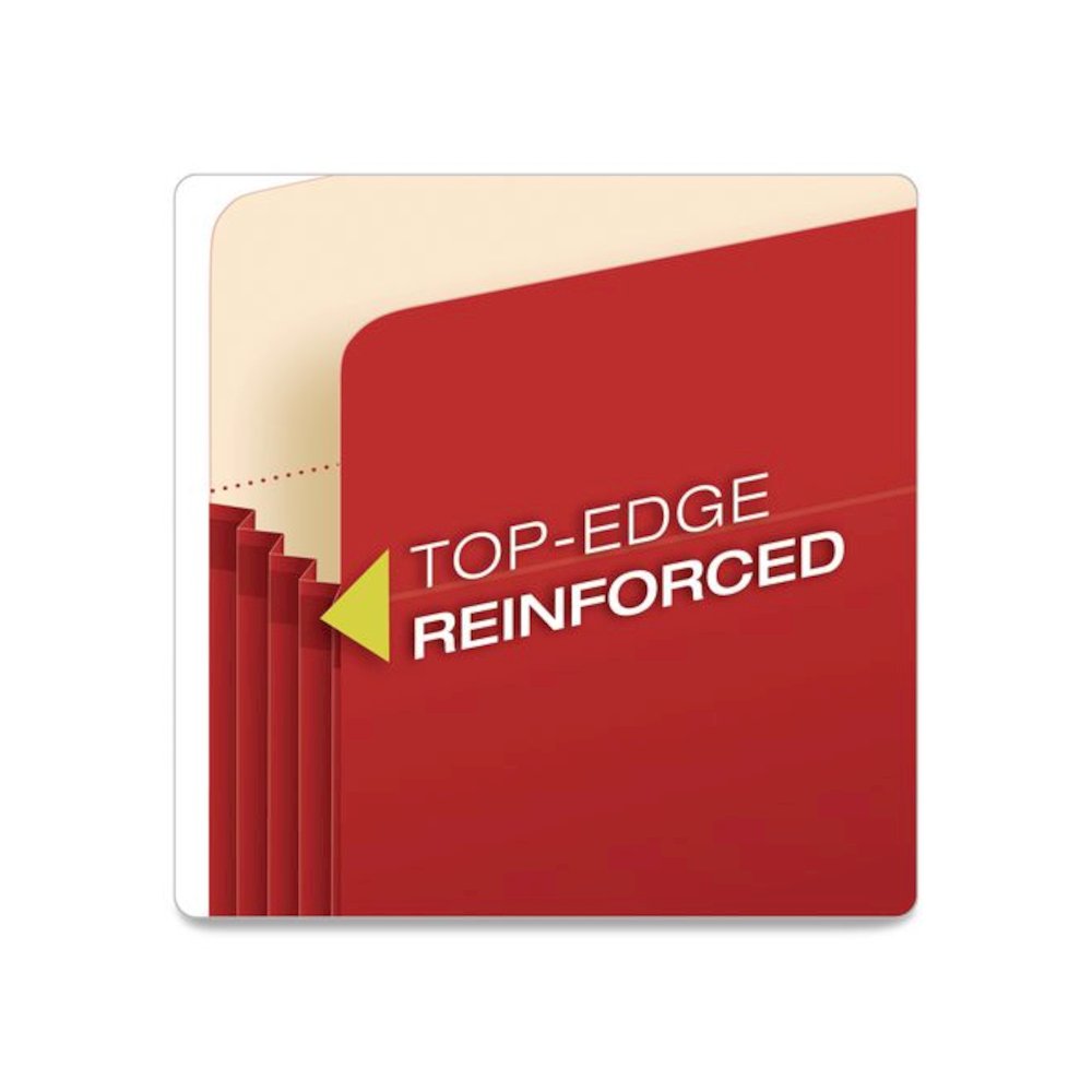 Colored File Pockets, 3.5'' Expansion, Legal Size, Red, 25/Box. Picture 4