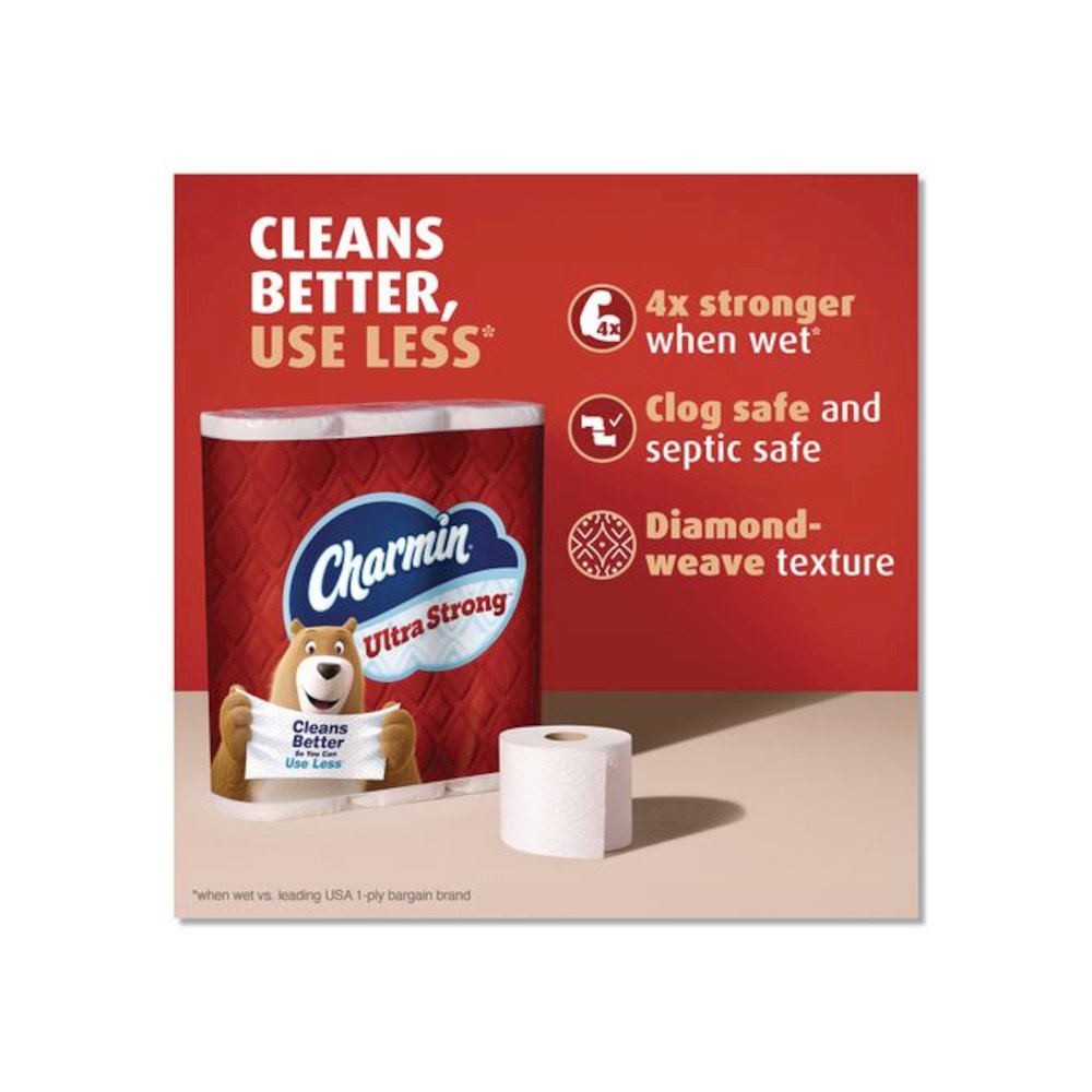 Ultra Strong Bathroom Tissue, Septic Safe, 2-Ply, White, 220 Sheets/Roll, 12 Rolls/Pack. Picture 4