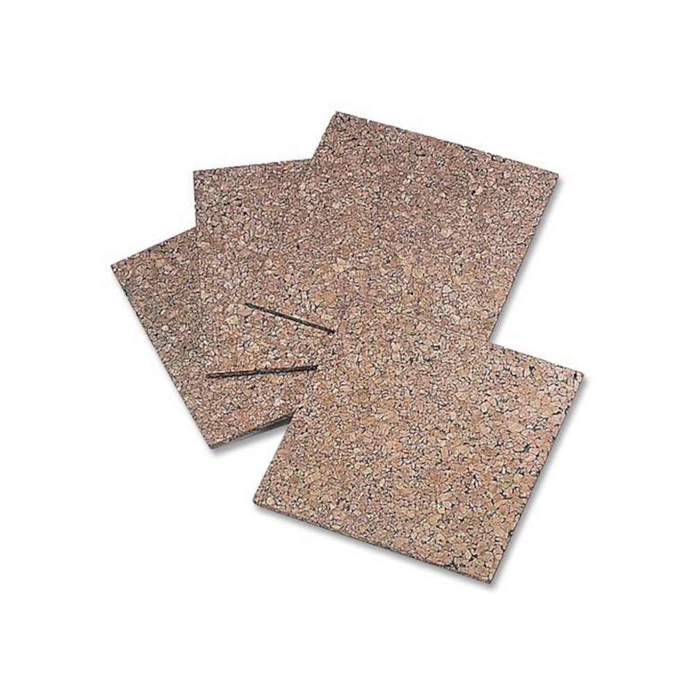 Cork Bulletin Board Tiles, 1 ft x 1 ft, Brown Surface, Frameless, 4/Pack. Picture 2