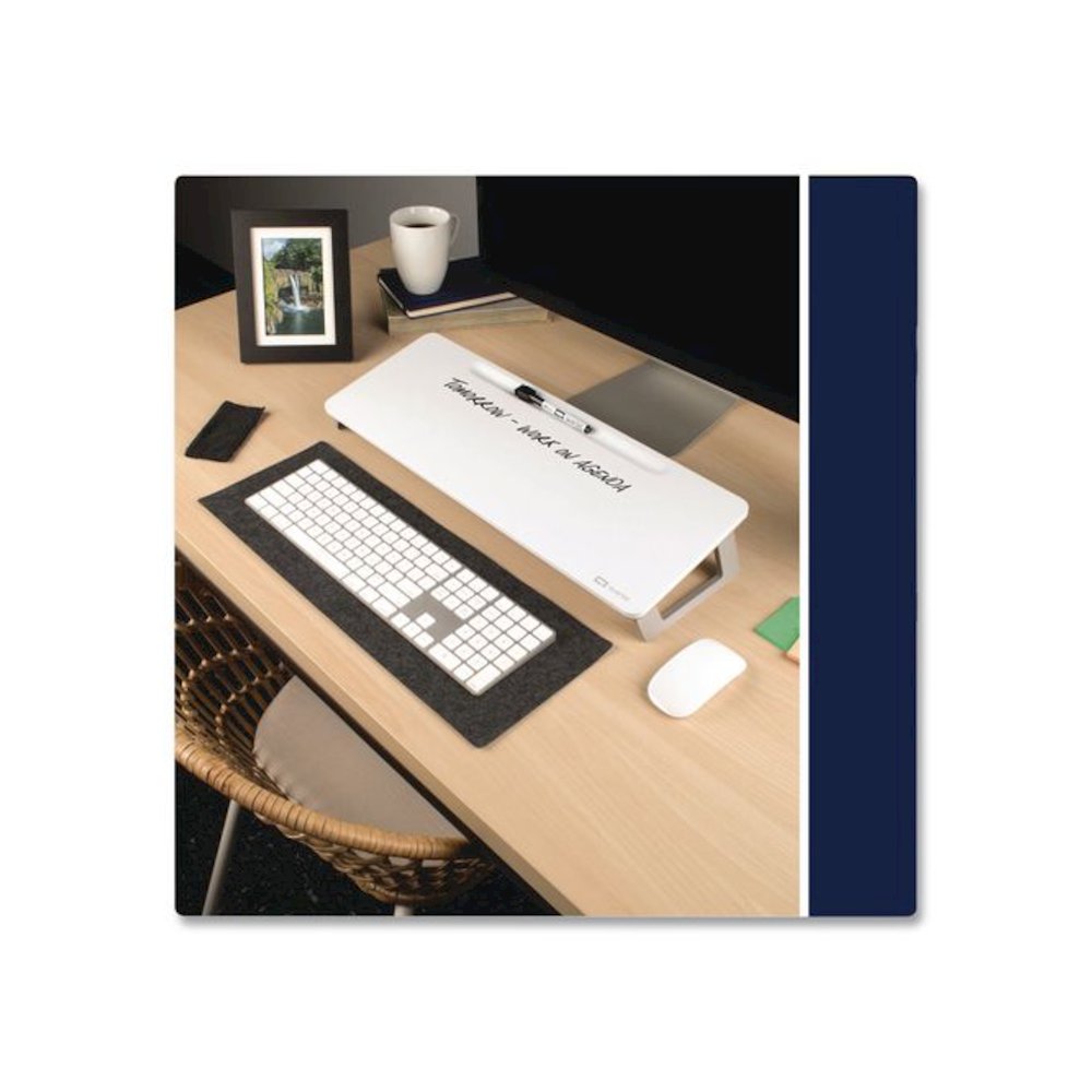 Magnetic Steel Dry Erase Desktop Computer Pad, 21 x 7.75, White Surface. Picture 6