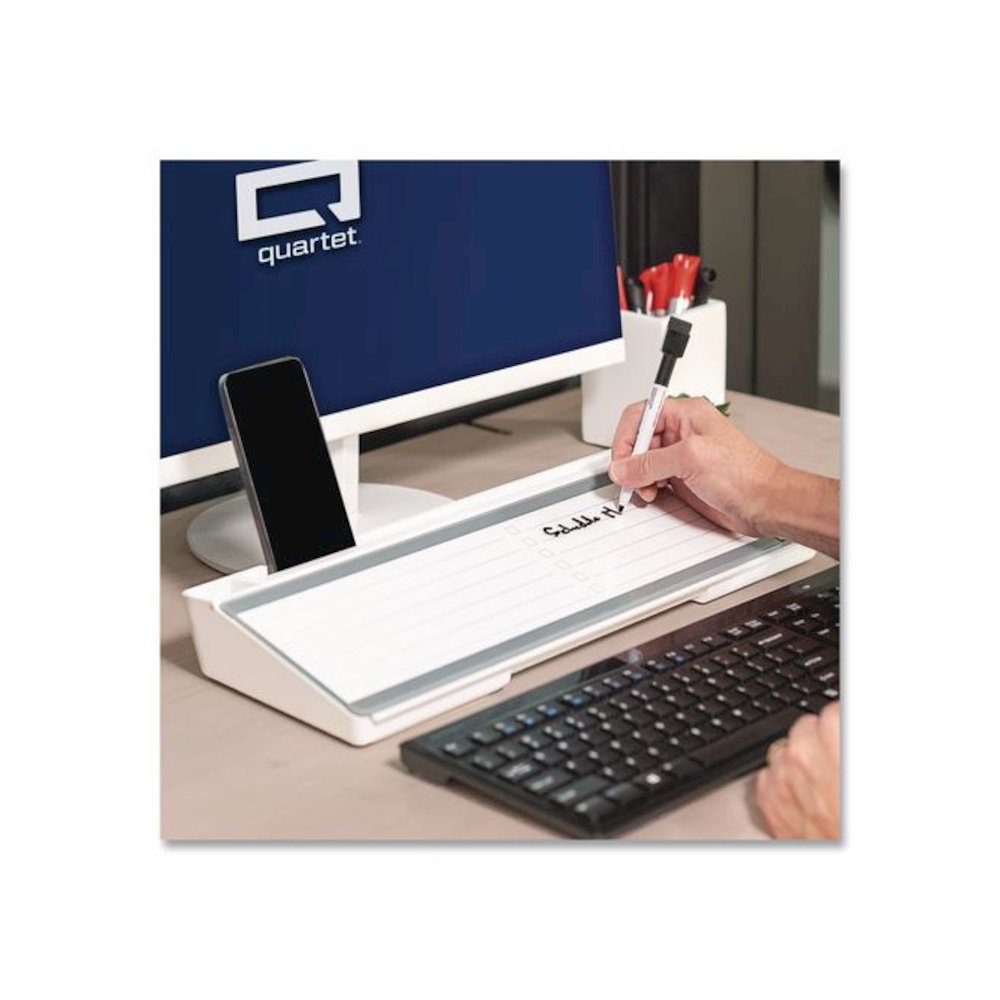 Flip-Top Glass Dry Erase Desktop Pad, 18 x 6, White Surface. Picture 3
