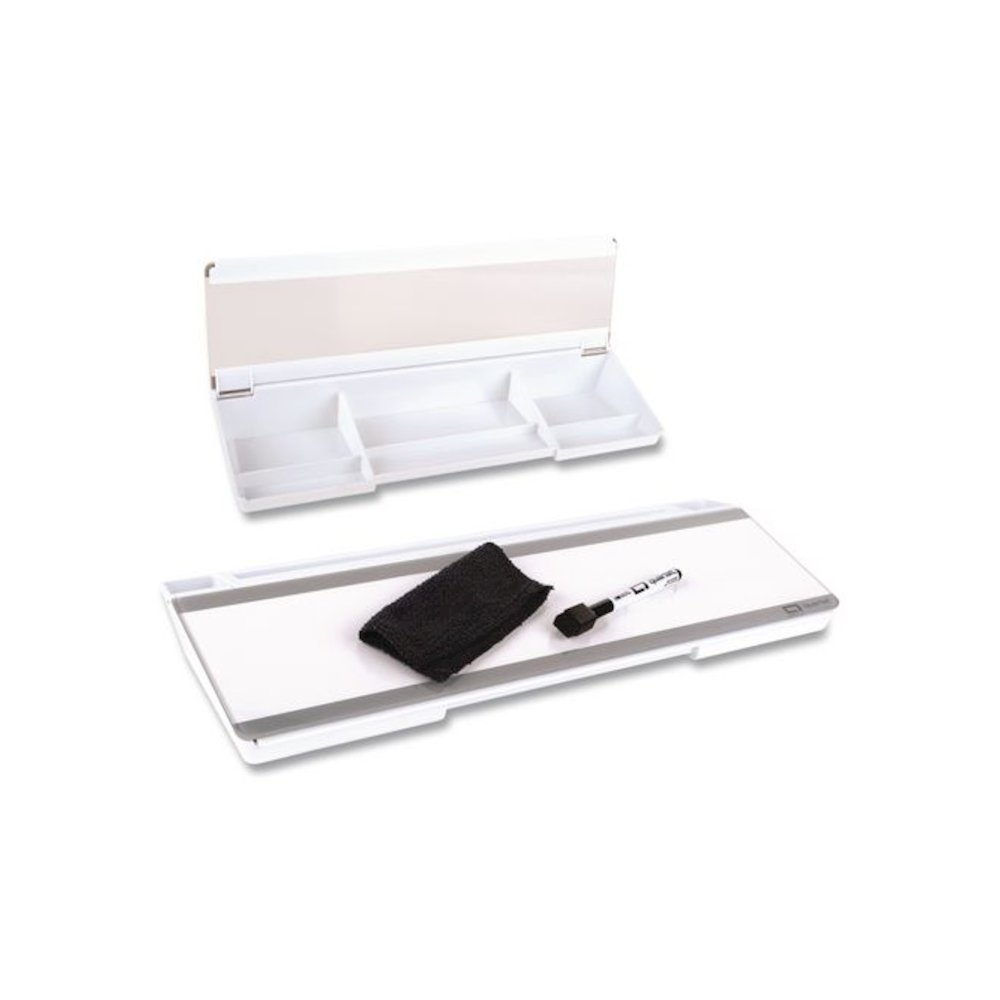 Flip-Top Glass Dry Erase Desktop Pad, 18 x 6, White Surface. Picture 1