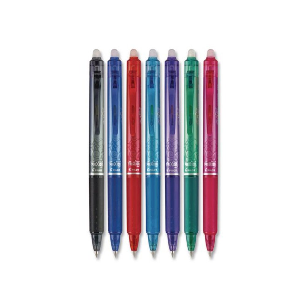 FriXion Ball Clicker Erasable Gel Pen, Retractable, Extra-Fine 0.5 mm, Assorted Ink and Barrel Colors, 7/Pack. Picture 2