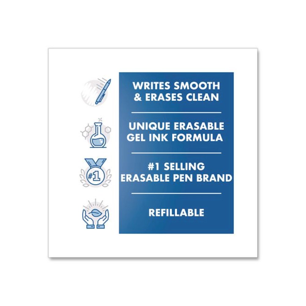 FriXion Ball Clicker Erasable Gel Pen, Retractable, Extra-Fine 0.5 mm, Assorted Ink and Barrel Colors, 7/Pack. Picture 3