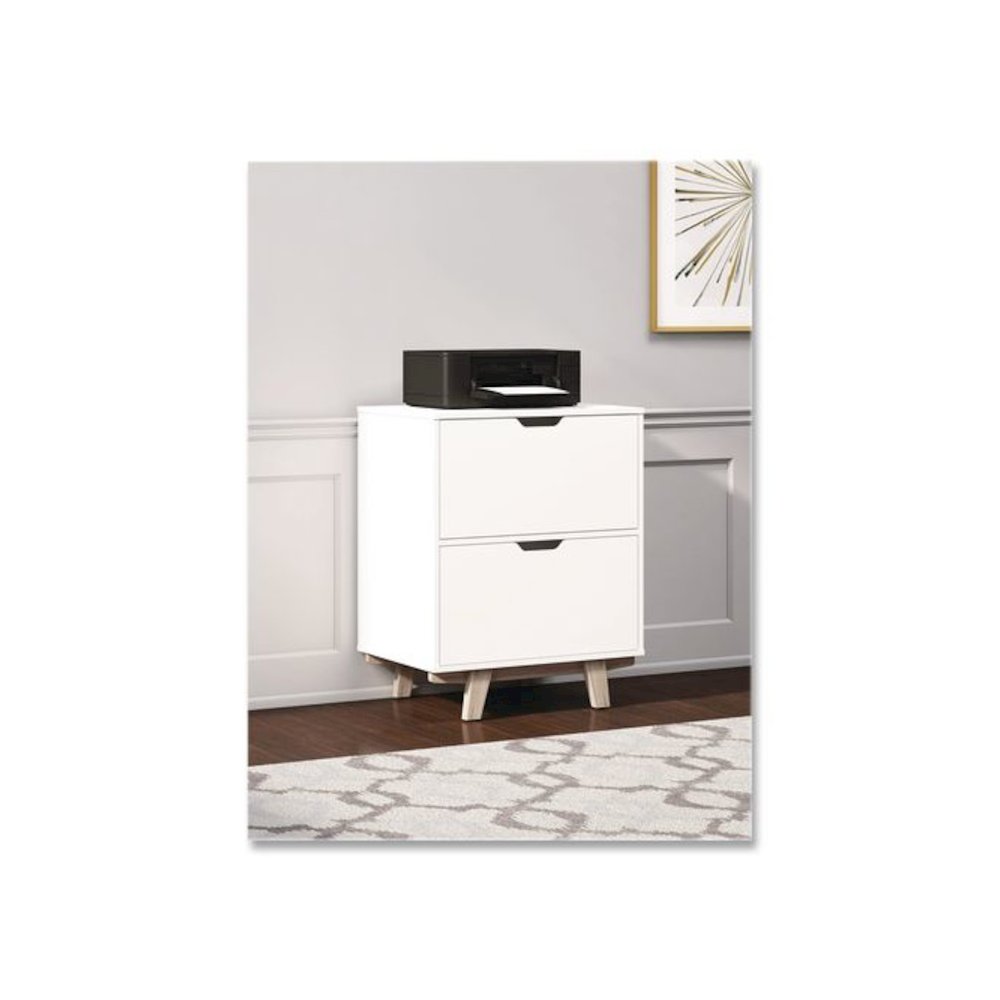 Whitney 2-Drawer Lateral File Cabinet, Letter/Legal Size File Drawers, 23.75" x 20" x 31.25", White. Picture 4