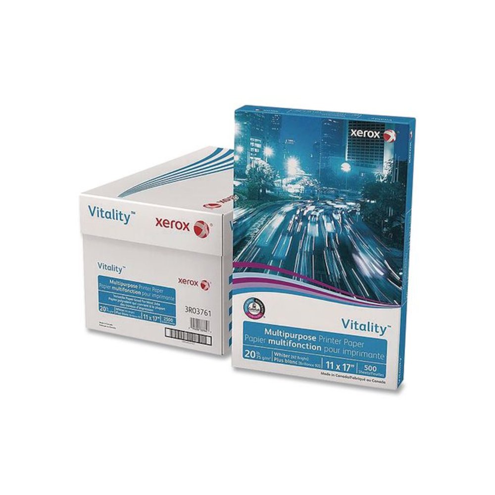 Vitality Multipurpose Printer Paper, 92 Bright, 20 lb Bond Weight, 11 x 17, White, 500 Sheets/Reams, 5 Reams/Carton. Picture 4