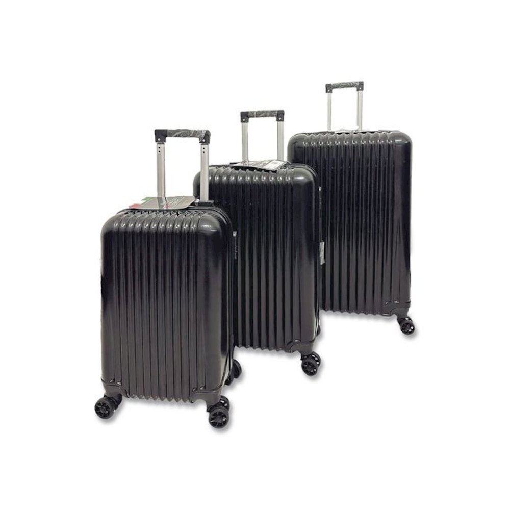 FORTE Banda ABS 3-Piece Luggage Set, Black. Picture 1