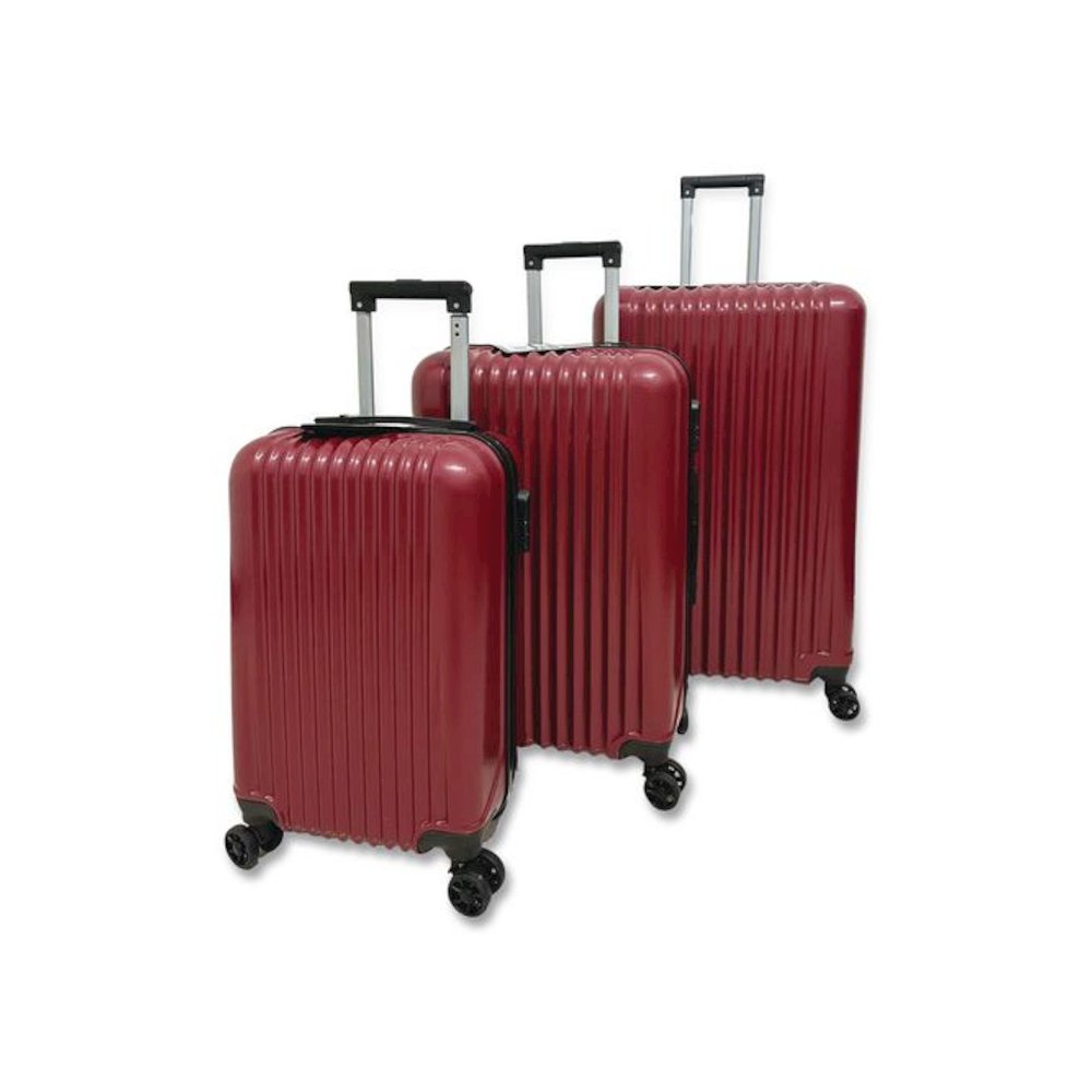 FORTE Banda ABS 3-Piece Luggage Set, Red. Picture 1