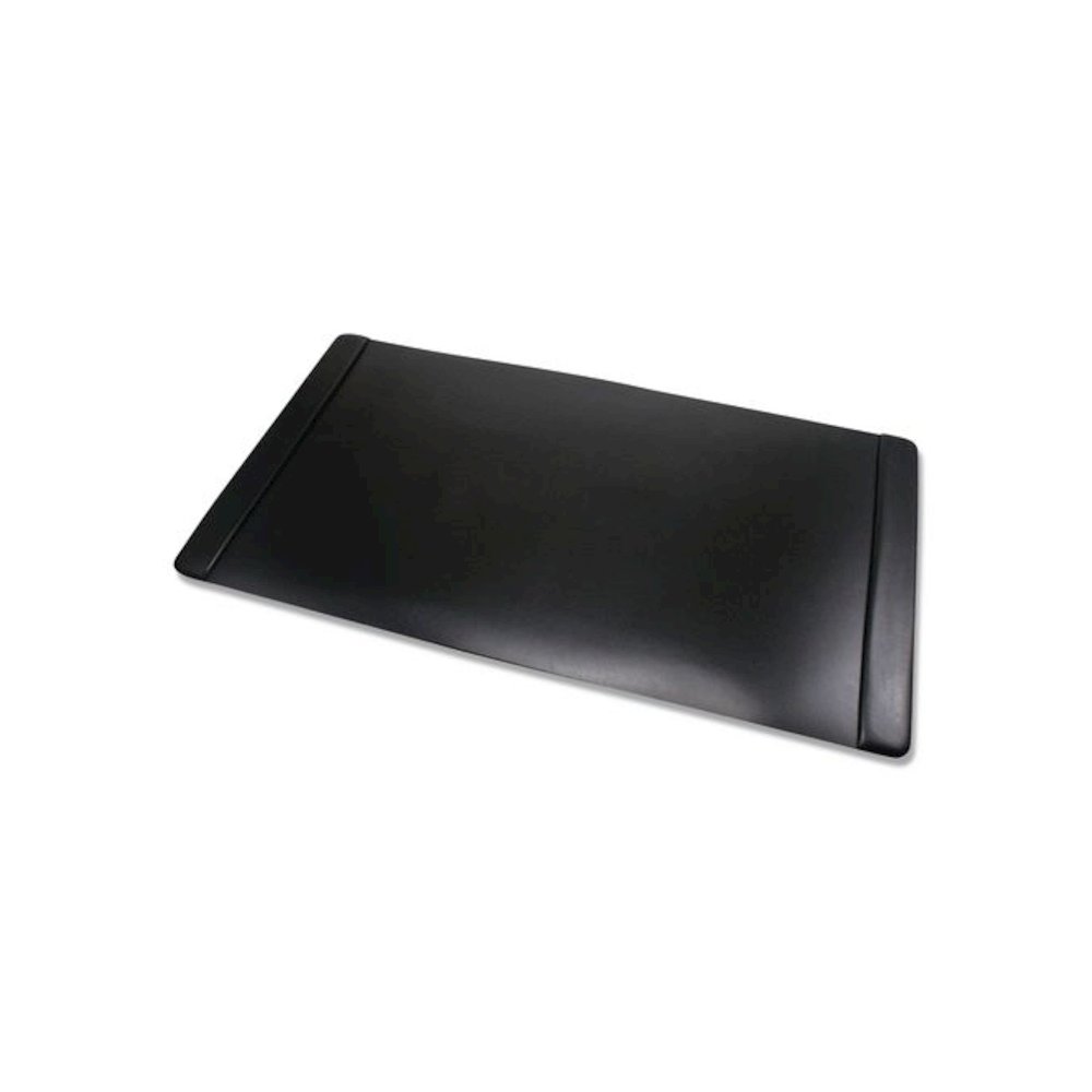 Faux Leather Desk Pad with Side Rails, 36" x 20", Black. Picture 3