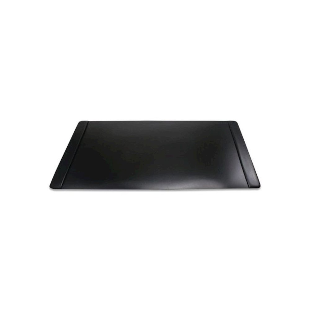 Faux Leather Desk Pad with Side Rails, 36" x 20", Black. Picture 4