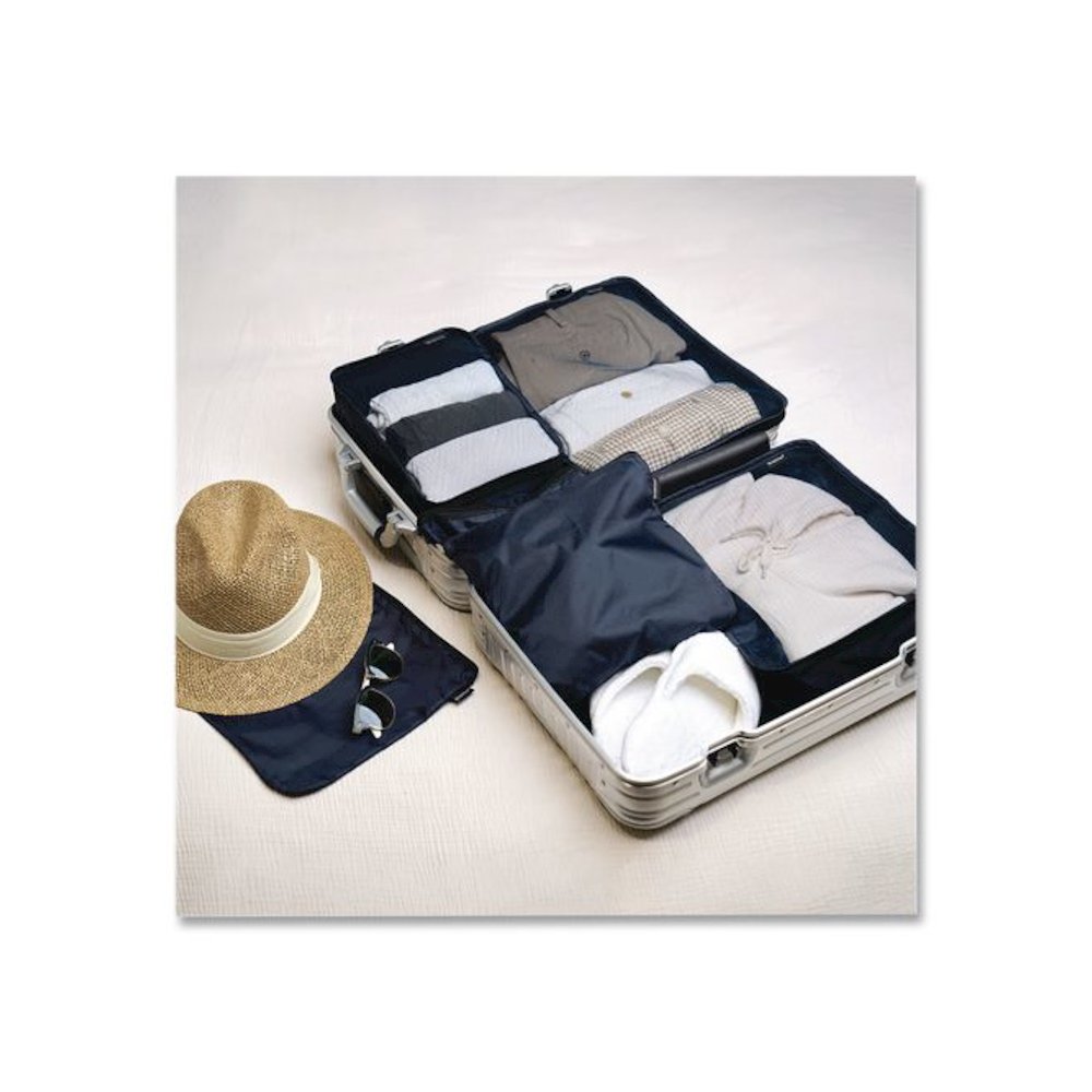 Six-Piece Travel Pouch Set, 12.2 x 1.97 x 9.65, Blue. Picture 2