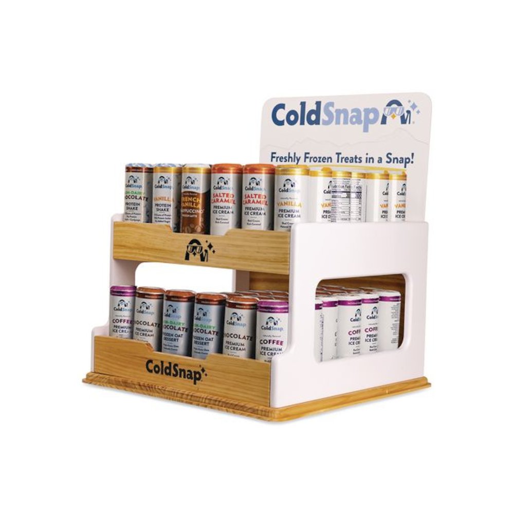 Display Rack, Holds 72 Pods, 16.25 x 17.25 x 11.25, White/Brown. Picture 1