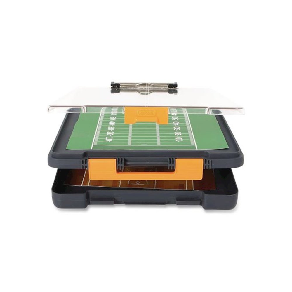 ClearView Clipcase Storage Clipboard, 0.35" Clip Capacity, Holds 8.87 x 12.25 Sheets, Gray/Orange. Picture 3
