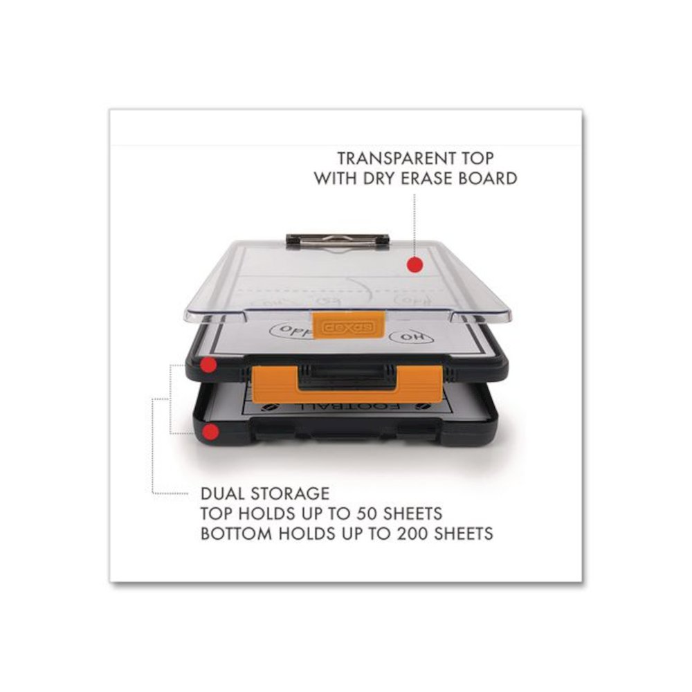 ClearView Clipcase Storage Clipboard, 0.35" Clip Capacity, Holds 8.87 x 12.25 Sheets, Gray/Orange. Picture 4