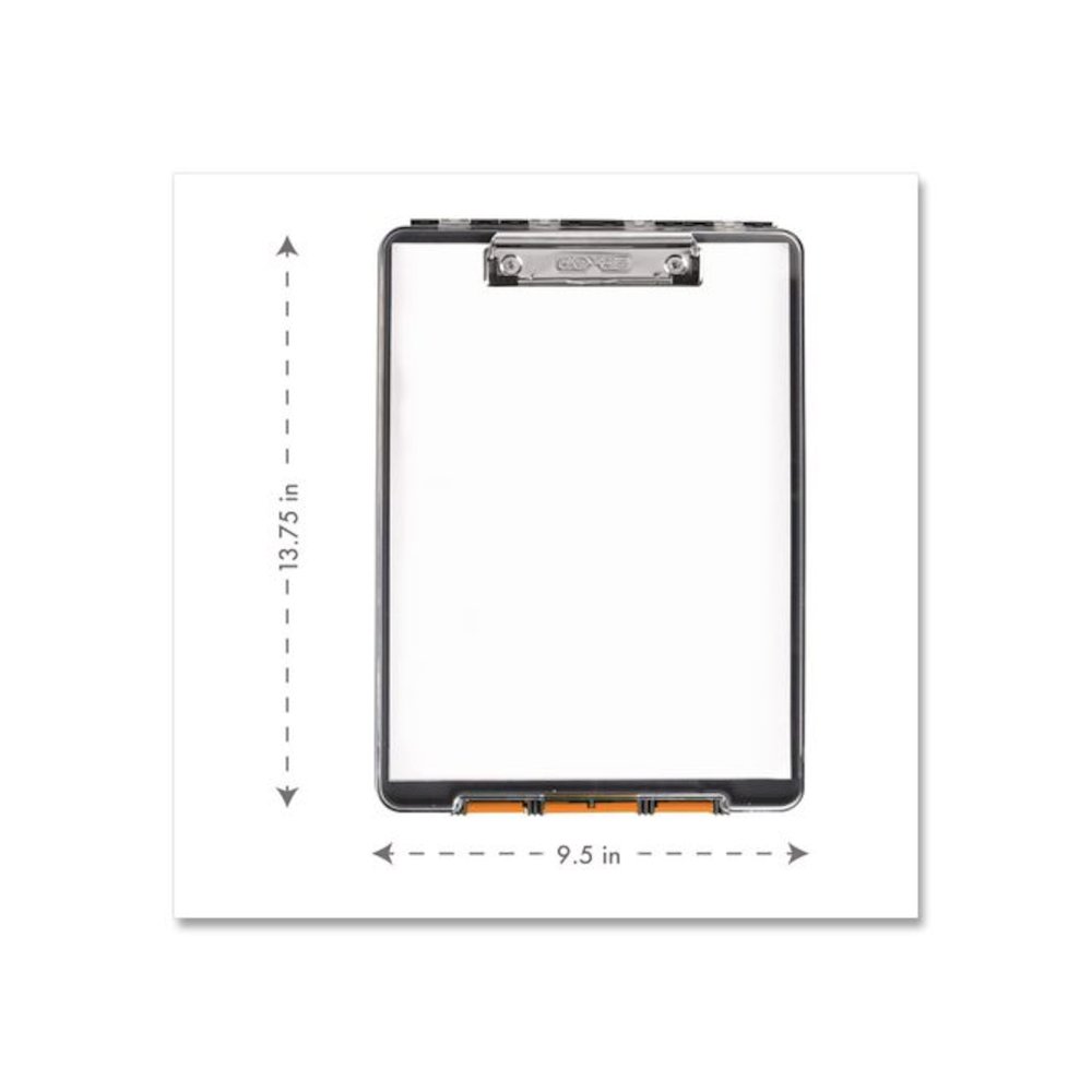 ClearView Clipcase Storage Clipboard, 0.35" Clip Capacity, Holds 8.87 x 12.25 Sheets, Gray/Orange. Picture 7