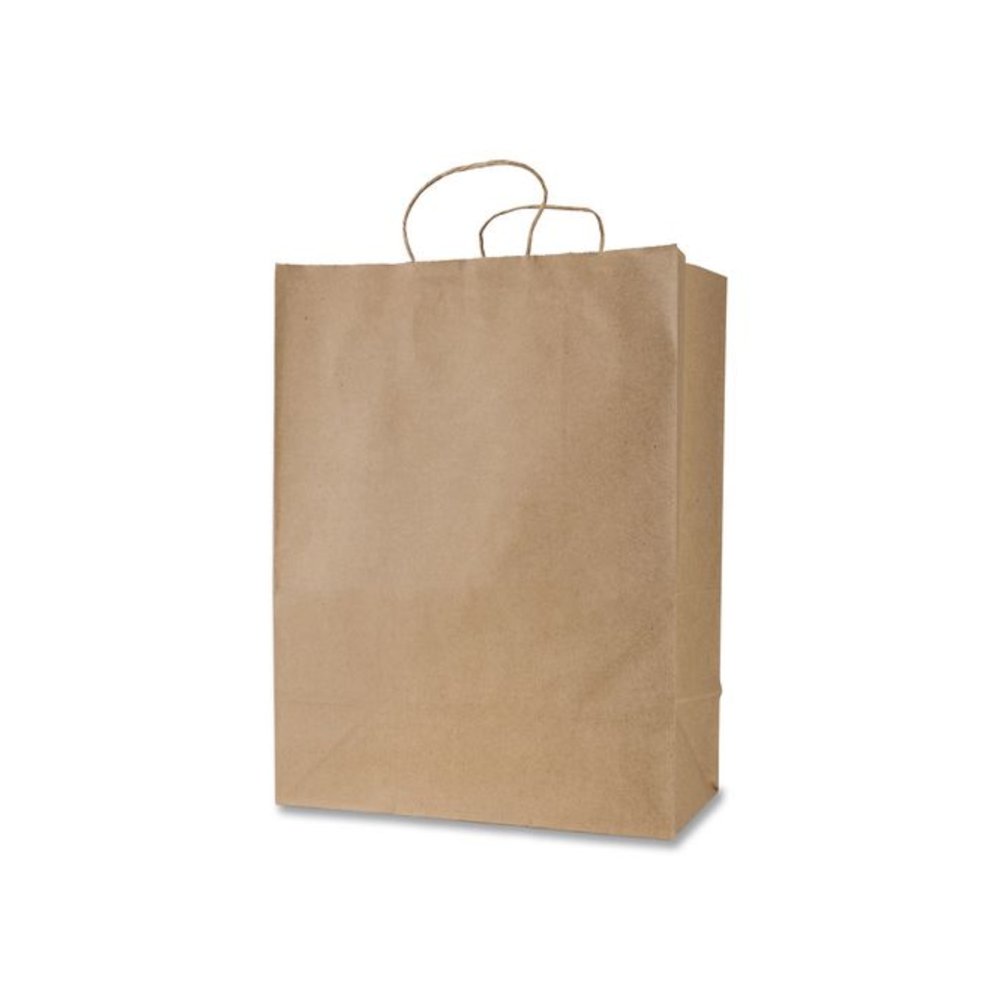 Get Reddi Paper Bags, Mercado Size, 65# Basis Weight, Twisted Rope Handles, 13 x 7 x 17, Brown, 250/Carton. Picture 1