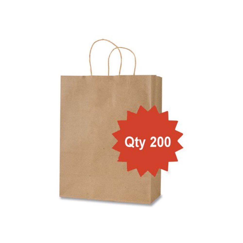 Get Reddi Paper Bags, Mega Size, 70# Basis Weight, Twisted Rope Handles, 18 x 7 x 18.75, Brown, 200/Carton. Picture 2