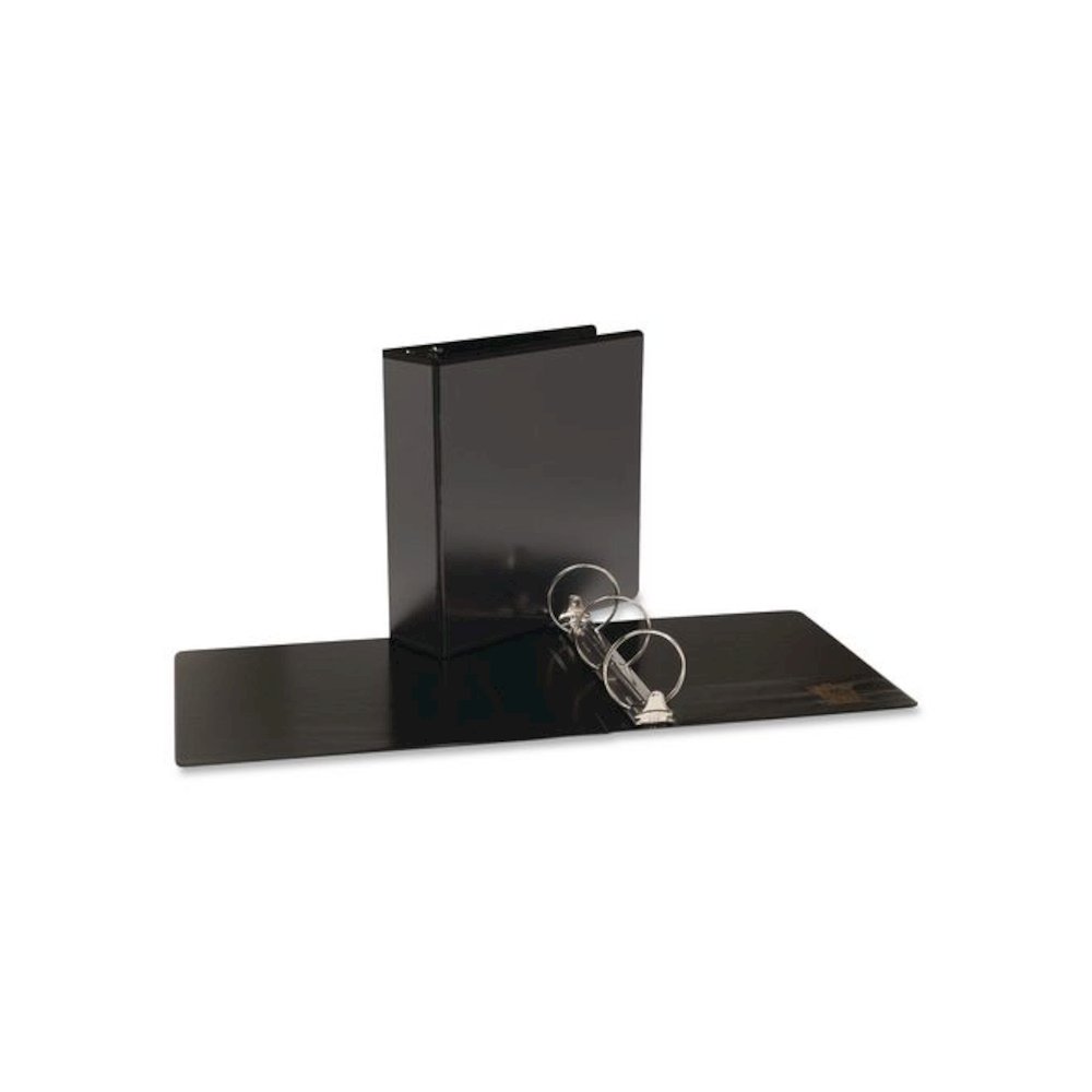 Round Ring View Binder, 3 Rings, 3" Capacity, 11 x 8.5, Black, 6/Carton. Picture 3