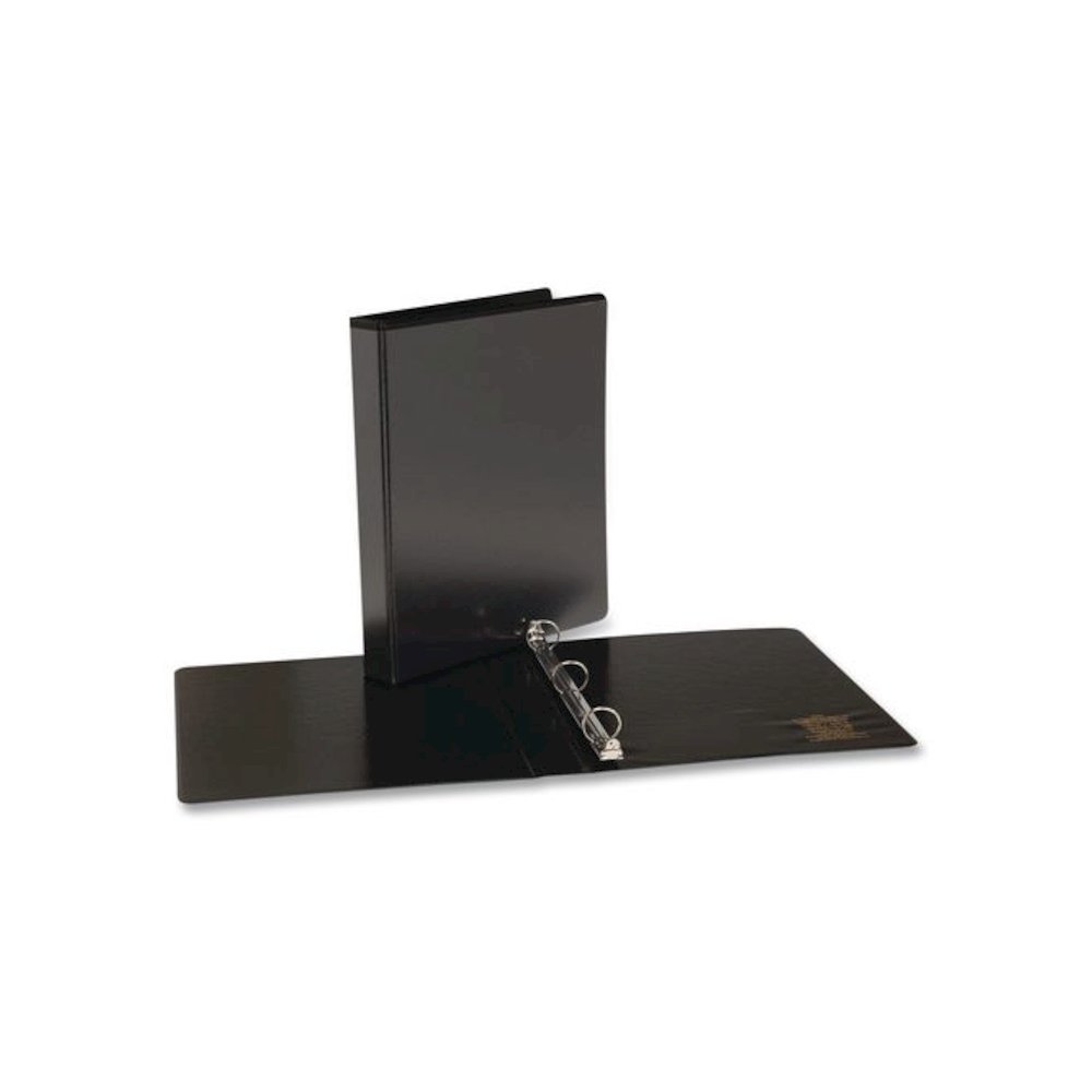 Round Ring View Binder, 3 Rings, 0.5" Capacity, Black, 12/Carton. Picture 3