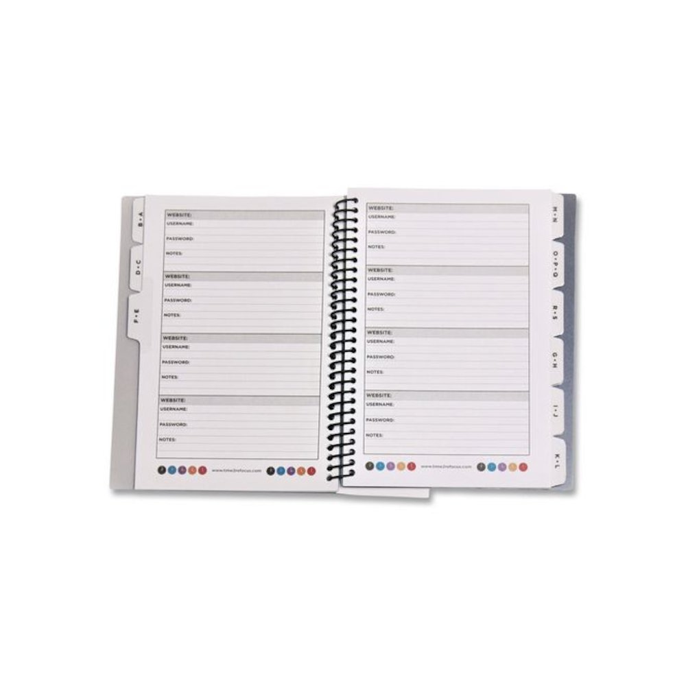 Pocket-Size Password Keeper Log Book, User-Name/Password Format, White/Purple Cover, (60) 7 x 5.5 Sheets. Picture 2