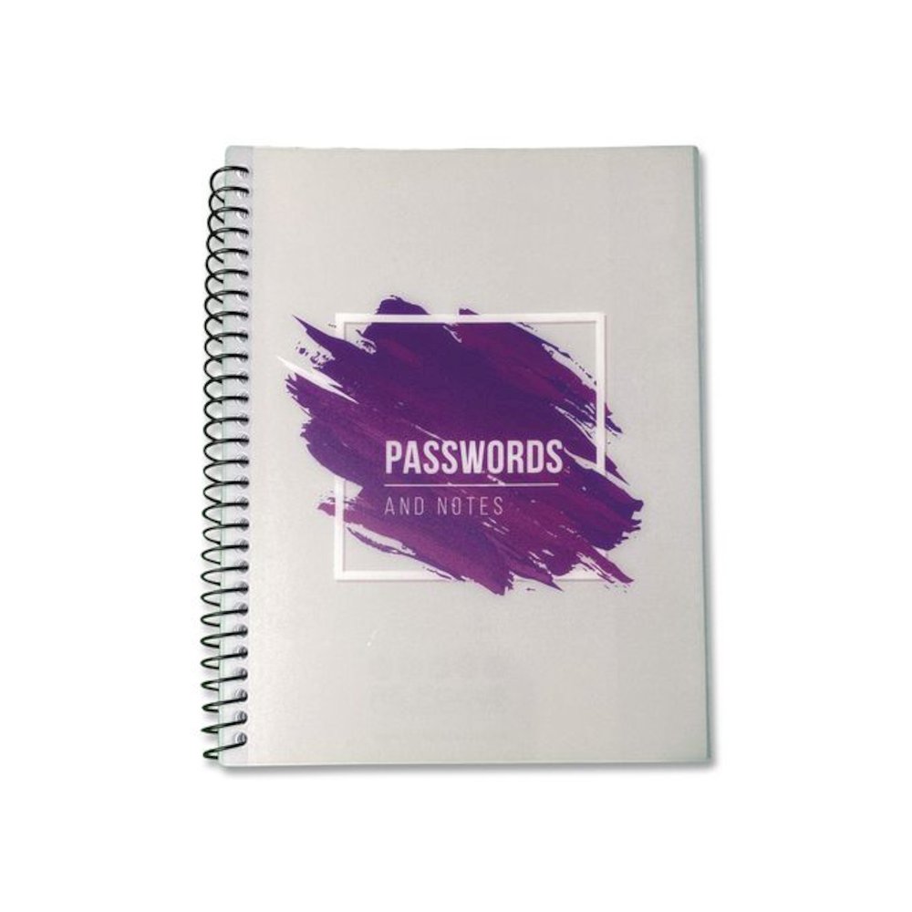 Pocket-Size Password Keeper Log Book, User-Name/Password Format, White/Purple Cover, (60) 7 x 5.5 Sheets. Picture 1