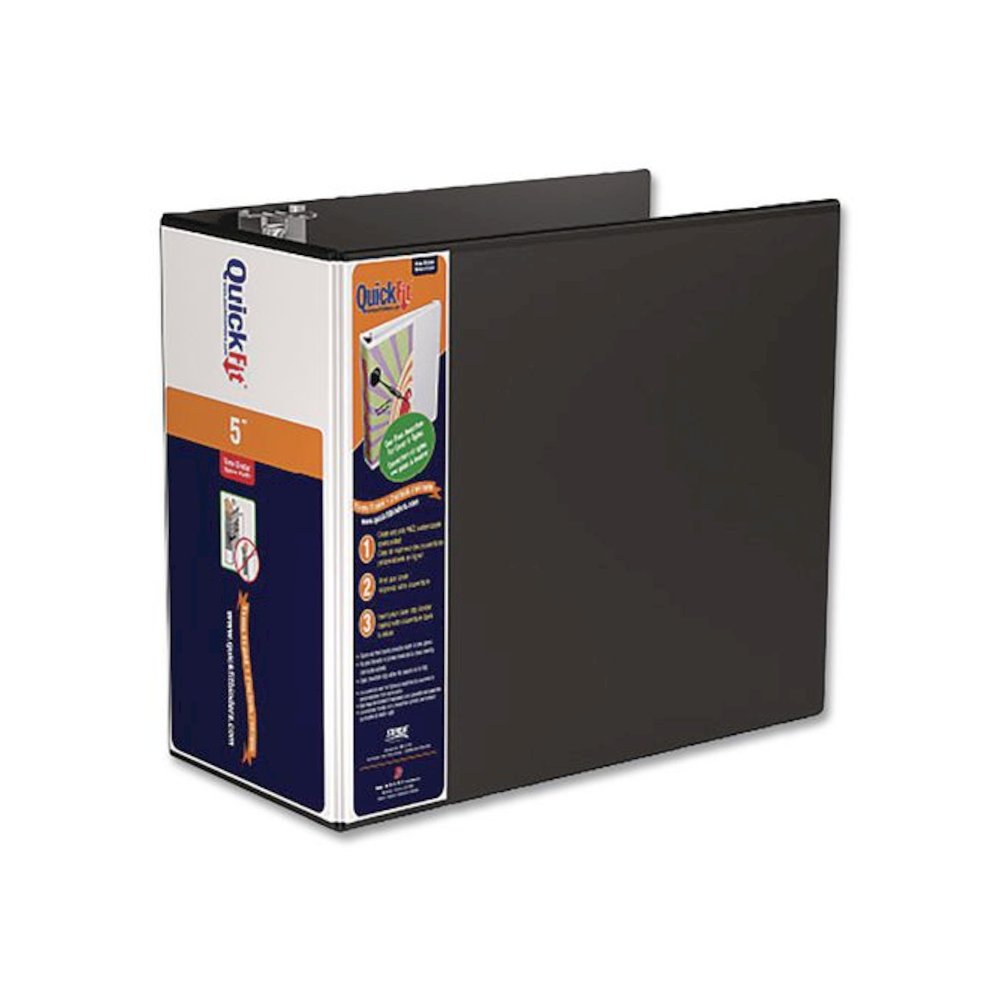 D-Ring View Binder, 3 Rings, 5" Capacity, 11 x 8.5, Black. Picture 4