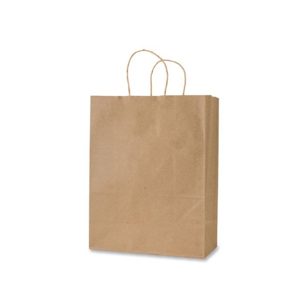 Get Reddi Paper Bags, Pulse Size, 60# Basis Weight, Twisted Rope Handles, 8 x 4.5 x 10.25, Brown, 250/Carton. Picture 1