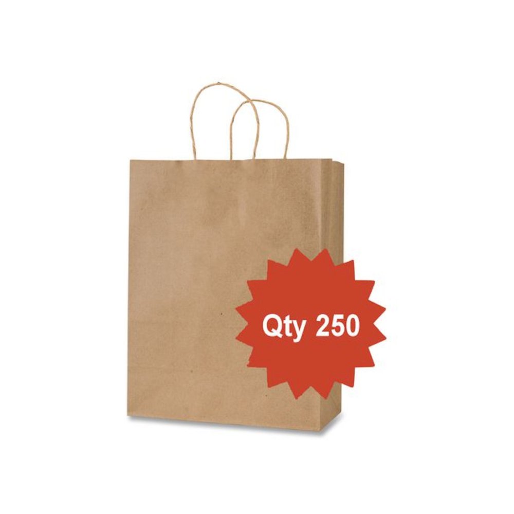 Get Reddi Paper Bags, Mercado Size, 65# Basis Weight, Twisted Rope Handles, 13 x 7 x 17, Brown, 250/Carton. Picture 2