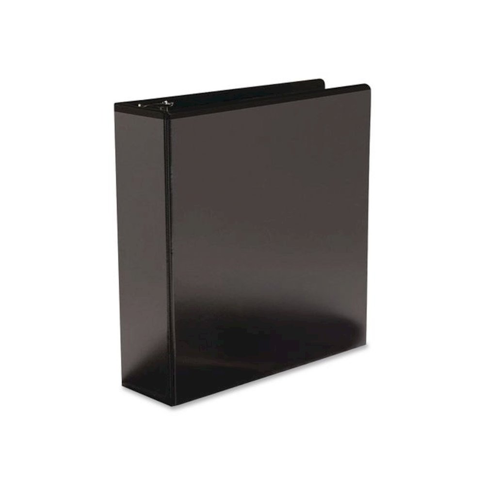 Round Ring View Binder, 3 Rings, 3" Capacity, 11 x 8.5, Black, 6/Carton. Picture 2