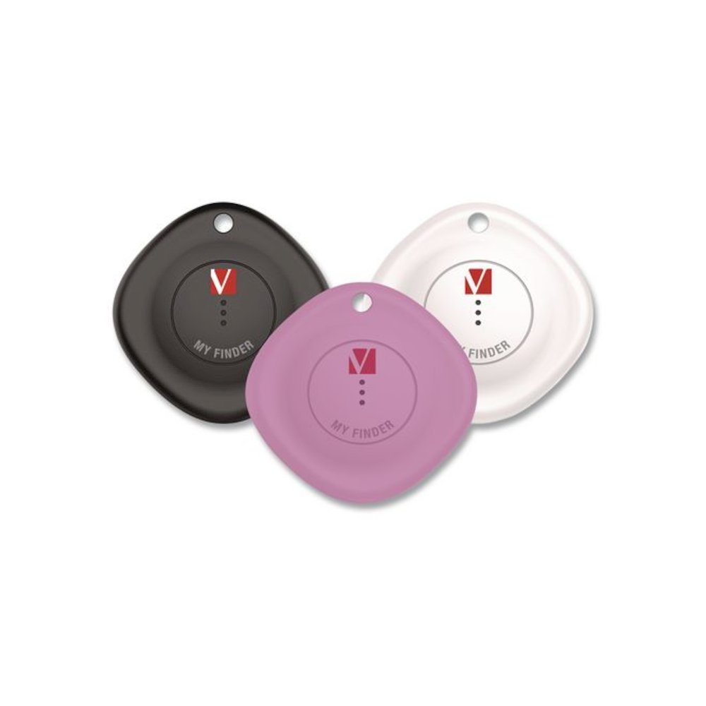 My Finder Bluetooth Tracker for Apple iOS, Black/Purple/White, 3/Pack. Picture 1