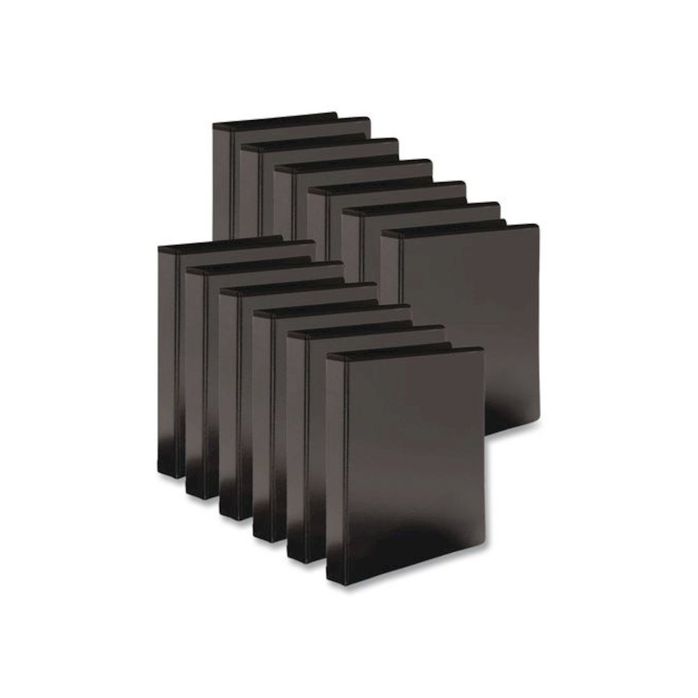 Round Ring View Binder, 3 Rings, 0.5" Capacity, Black, 12/Carton. Picture 1