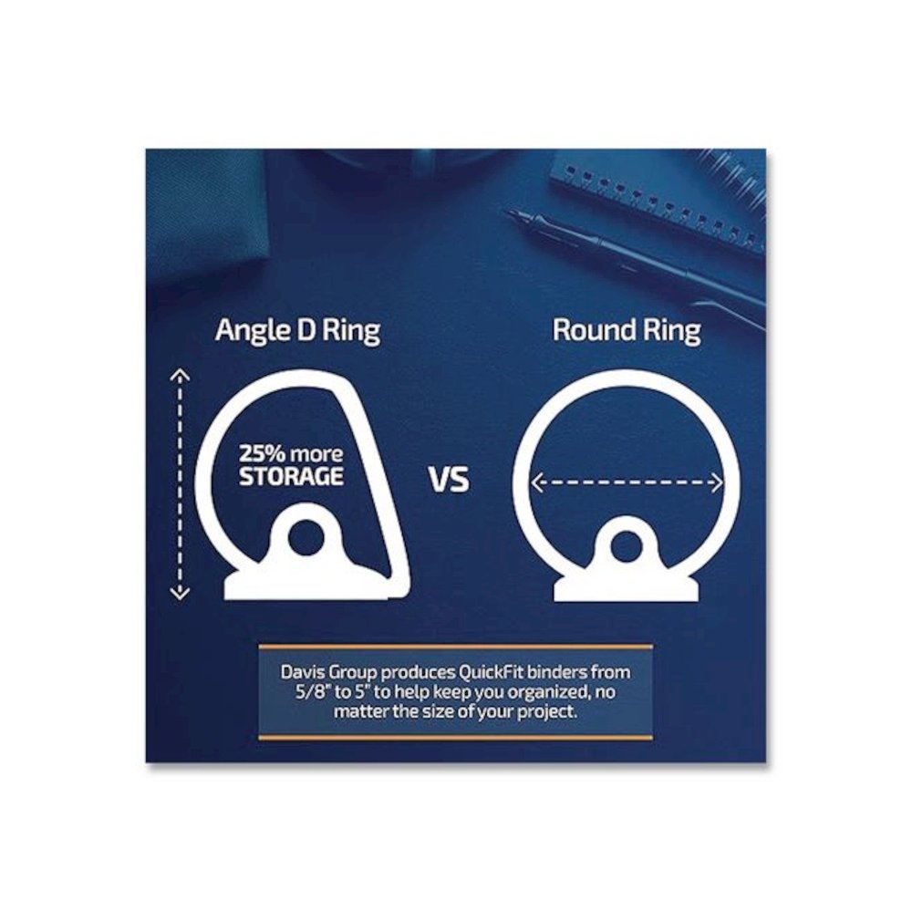 D-Ring View Binder, 3 Rings, 5" Capacity, 11 x 8.5, Black. Picture 3