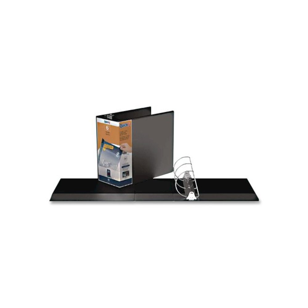 D-Ring View Binder, 3 Rings, 5" Capacity, 11 x 8.5, Black. Picture 1