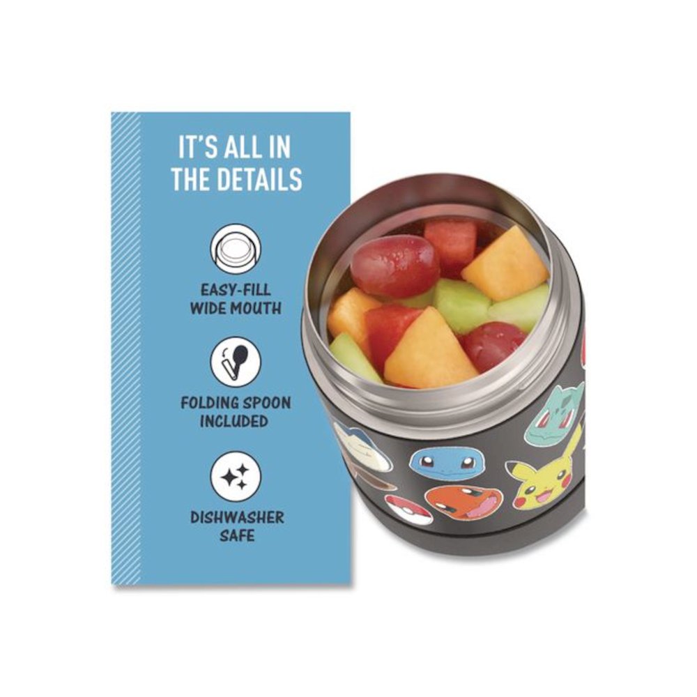 FUNtainer Pokemon Two-Compartment Food Jar, 10 oz, Black/Multicolor. Picture 5