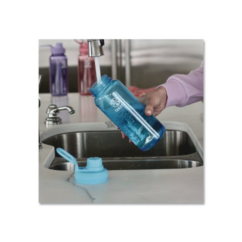 Tritan Plastic Water Bottle, 40 oz, Breezy Blue. Picture 3