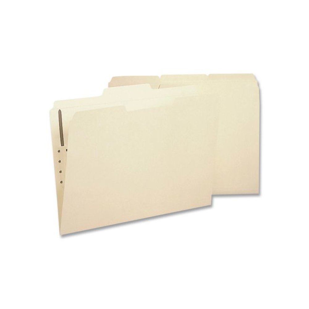 Manila Fastener Folders, 1/3-Cut Tab: Assorted, Expands 0.75", 2 Fasteners, Letter Size, Manila, 50/Box. Picture 2