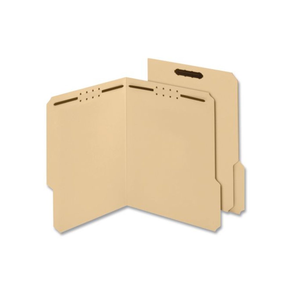 Manila Fastener Folders, 1/3-Cut Tab: Assorted, Expands 0.75", 2 Fasteners, Letter Size, Manila, 50/Box. Picture 4
