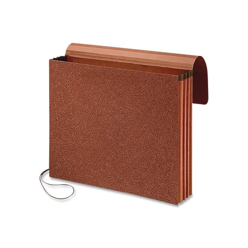 Earthwise by Pendaflex Recycled Expanding Wallet, 5.25" Expansion, 1 Section, Elastic Cord Closure, Legal Size, Redrope. Picture 2
