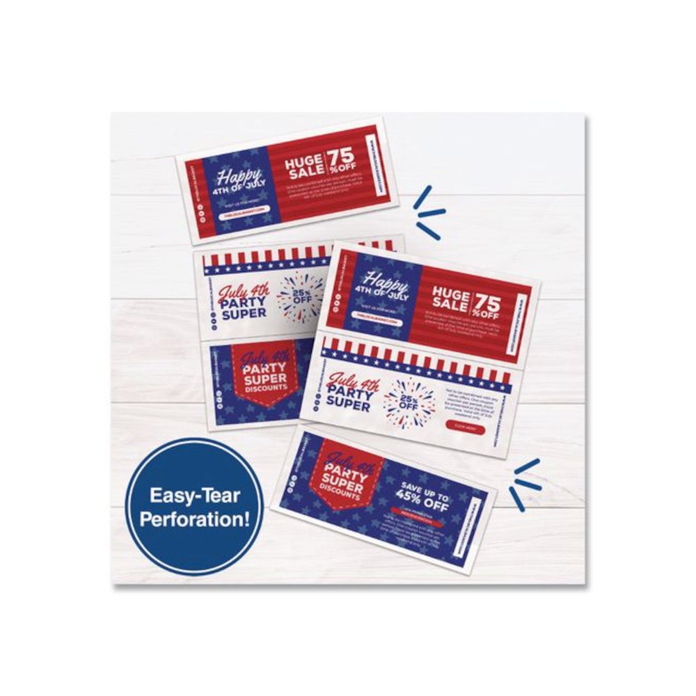Perforated Paper, 3.66" and 7.33" from Bottom, 92 Bright, 24 lb Bond Weight, 8.5 x 11, White, 500/Ream, 5 Reams/Carton. Picture 4