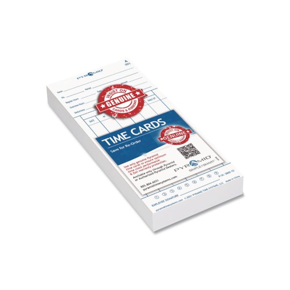 Time Clock Cards for 3800 Time Clock, 100/Pack. Picture 2
