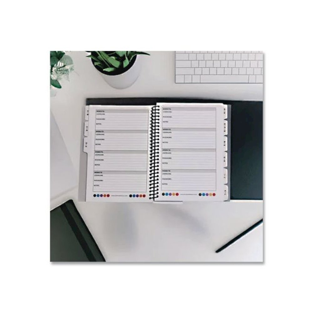 Small/Mini Password Log Book, User-Name/Password Format, Black Cover, (60) 7 x 5.5 Sheets. Picture 4