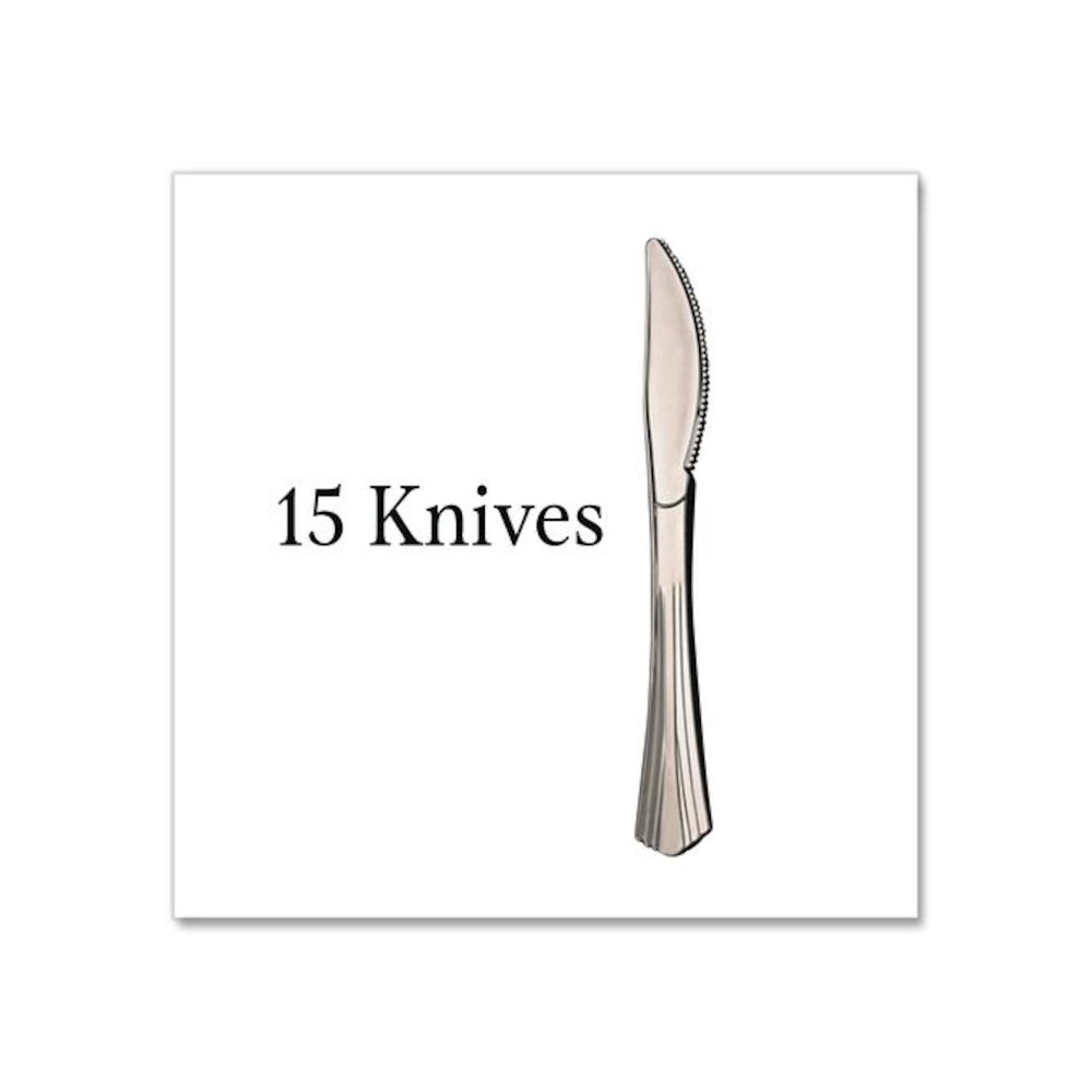 Sterling Assorted Plastic Cutlery, Mediumweight, (20) Forks/(15) Knives/(15) Spoons, Plastic, Silver, 50/Pack. Picture 3