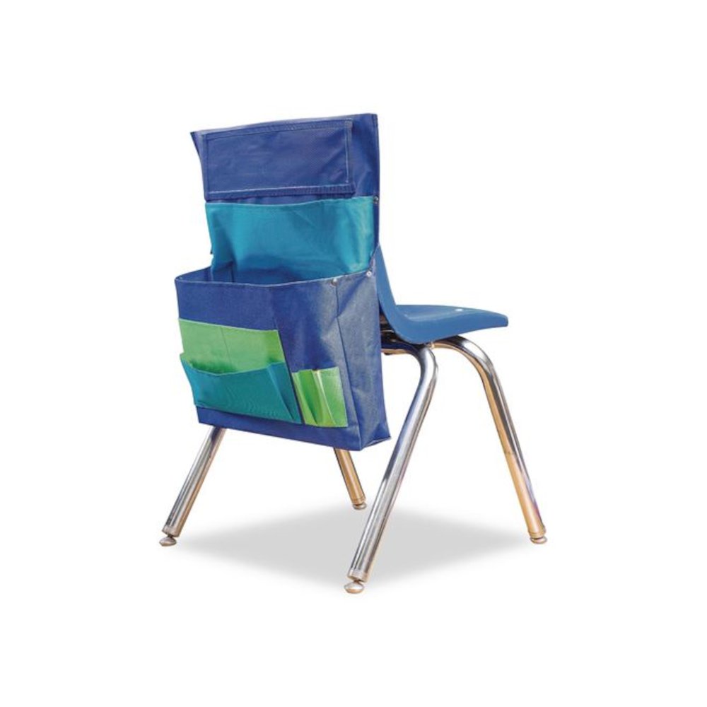 Chair Pocket, 15.5 x 18, Canvas, Blue/Teal/Lime. Picture 1