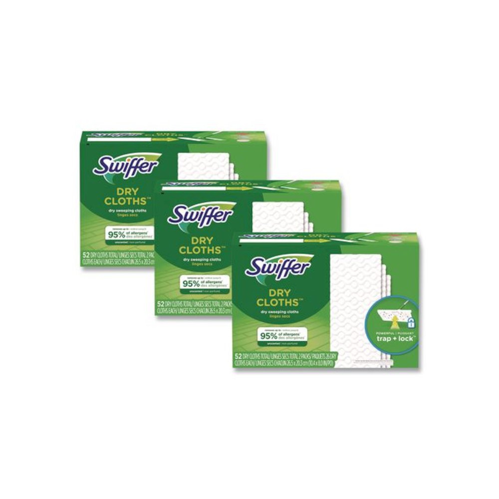 Dry Refill Cloths, 10.4 x 8, White, 52/Box, 3 Boxes/Carton. Picture 1