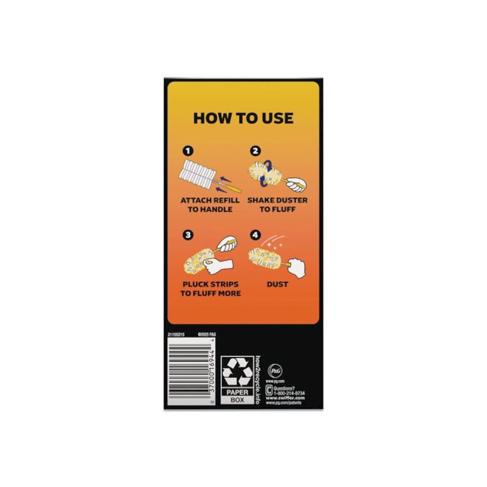 Heavy Duty Dusters Refill, Dust Lock Fiber, Unscented, Yellow, 6/Box. Picture 5