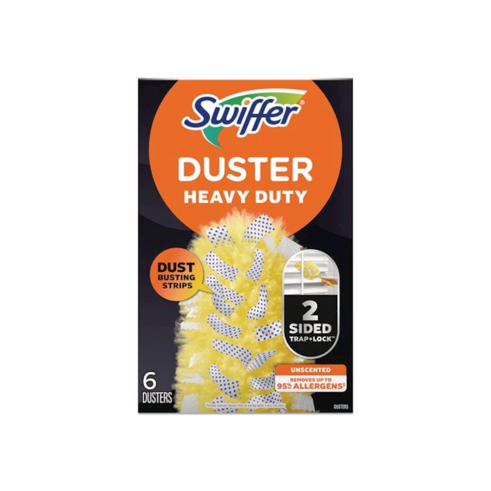 Heavy Duty Dusters Refill, Dust Lock Fiber, Unscented, Yellow, 6/Box. Picture 1