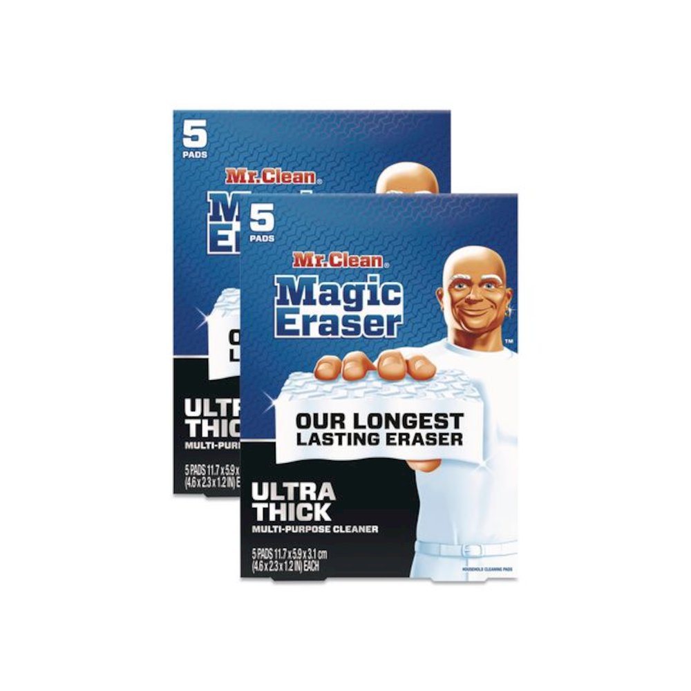Magic Eraser, Ultra-Thick, 4.6 x 2.3, 1.2" Thick, White, 5/Pack, 2 Packs/Carton. Picture 1